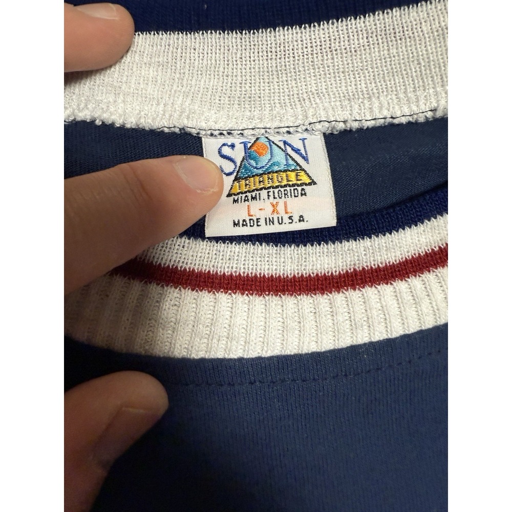 Vintage Colorblock Royal Carribean Crew Neck T Shirt L XL Splendor Of The Seas - Picture 2 of 4